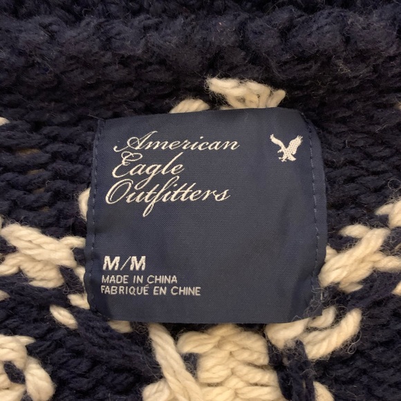 American Eagle | Chunky Navy and White Sweater - Picture 8 of 9